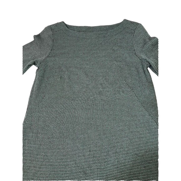 Women's J Jill XS Green Black Geometric Tunic Top Stretch Ponte 3/4 Sleeve - Picture 4 of 8